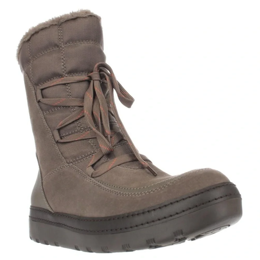 Baretraps Lancy Women Round Toe Synthetic Winter Boot, Mushroom 8.5